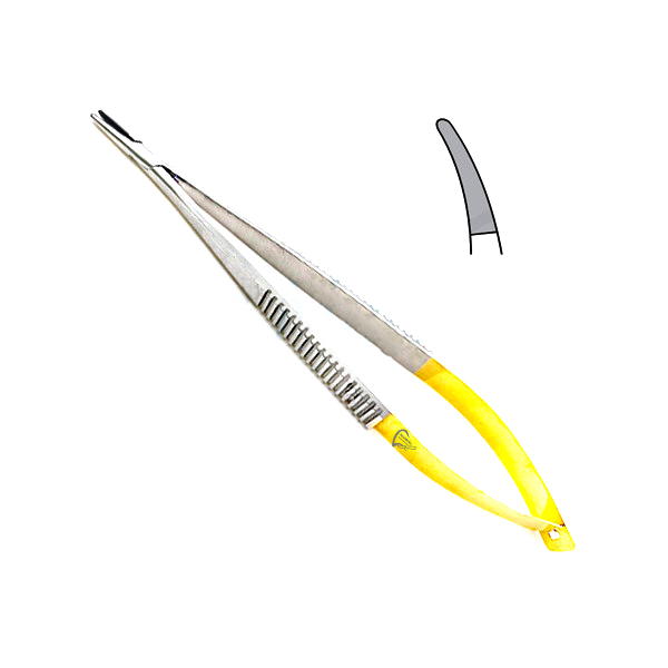 Castroviejo Needle Holder 5 1/2" Tungsten Carbide without Lock Curved Smooth