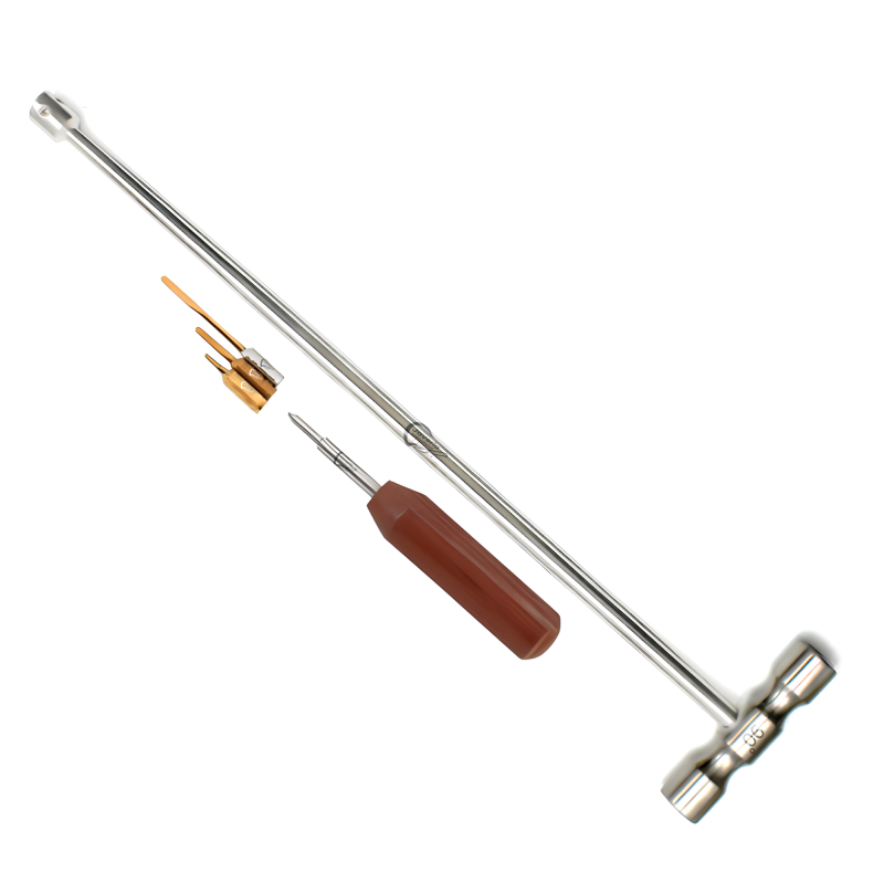 Equine Flexible Periotome 3cm, 4cm and 5cm with Interchangeable 90 Degree T-Handle and Screwdriver