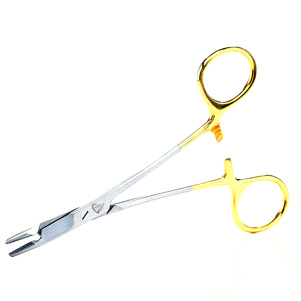 Olsen Hegar Needle Holder Left Hand with Scissors 5 1/2" Tungsten Carbide Insert Jaws