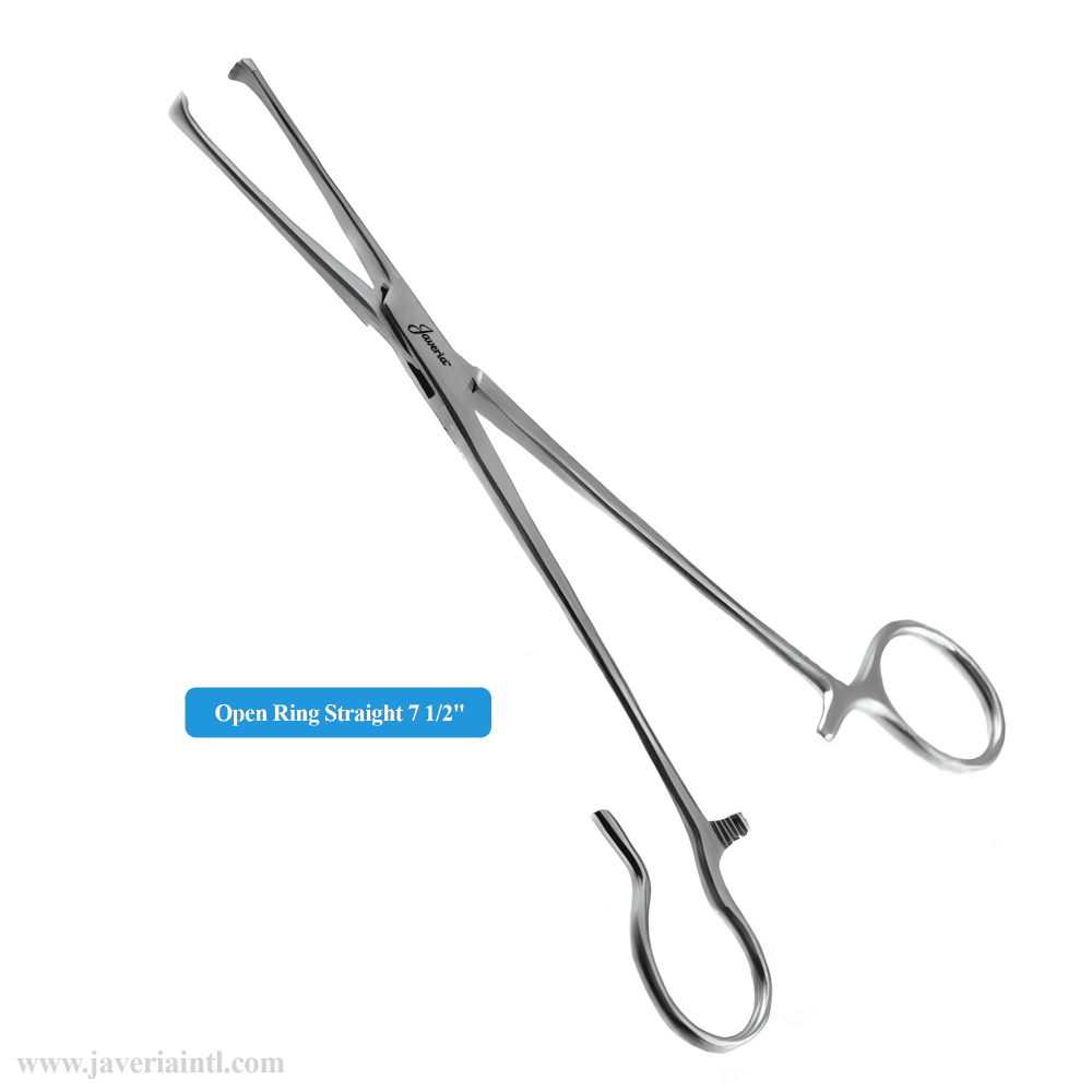 Colver Tonsil Seizing Forceps Open Ring Straight 7 1/2"