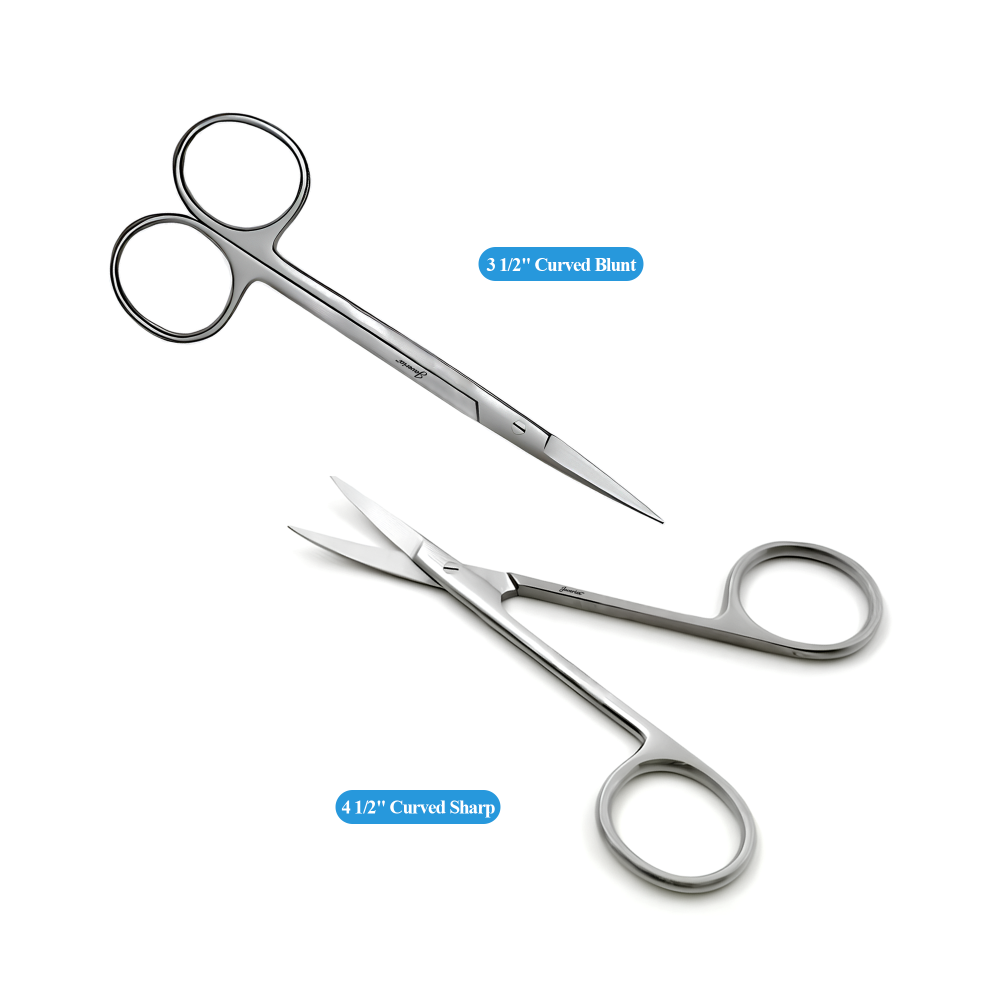 Iris Scissors 3 1/2" Curved Blunt Tips Left Hand