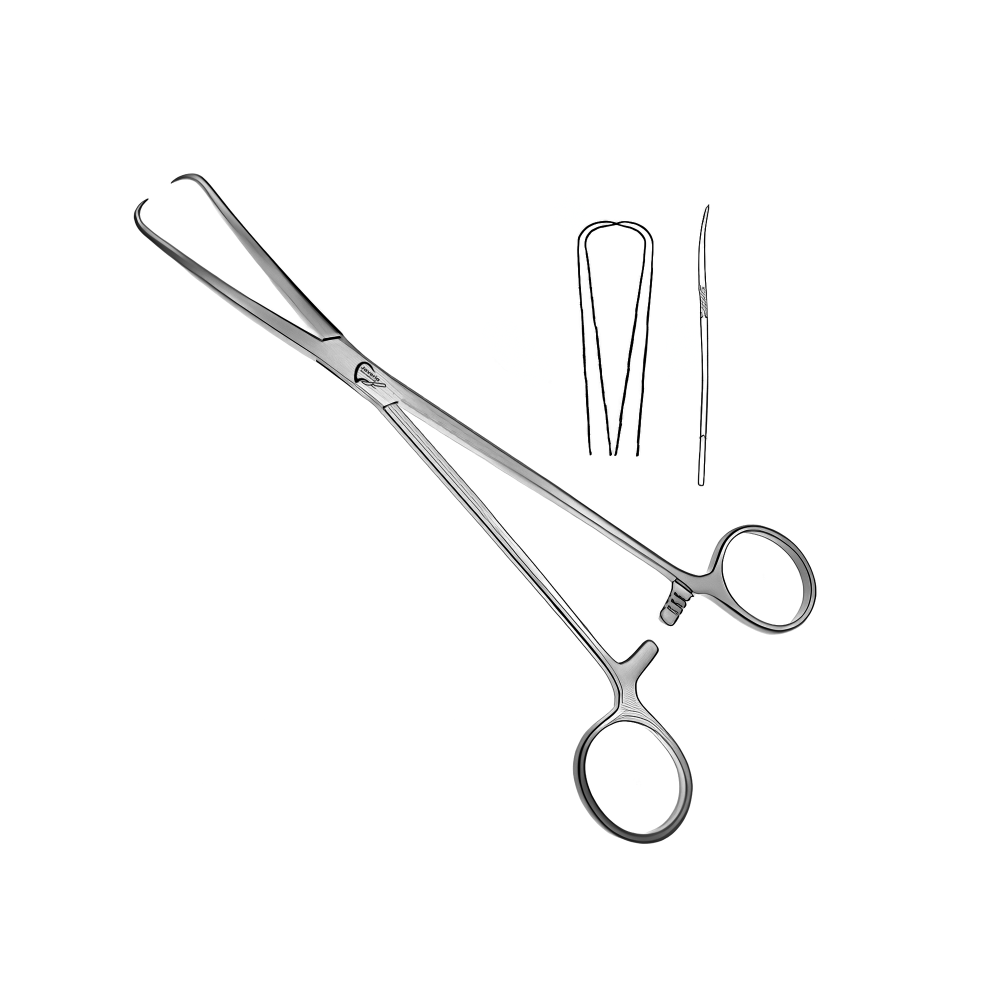 Jarcho Uterine Tenaculum Forceps Double Curved 8"