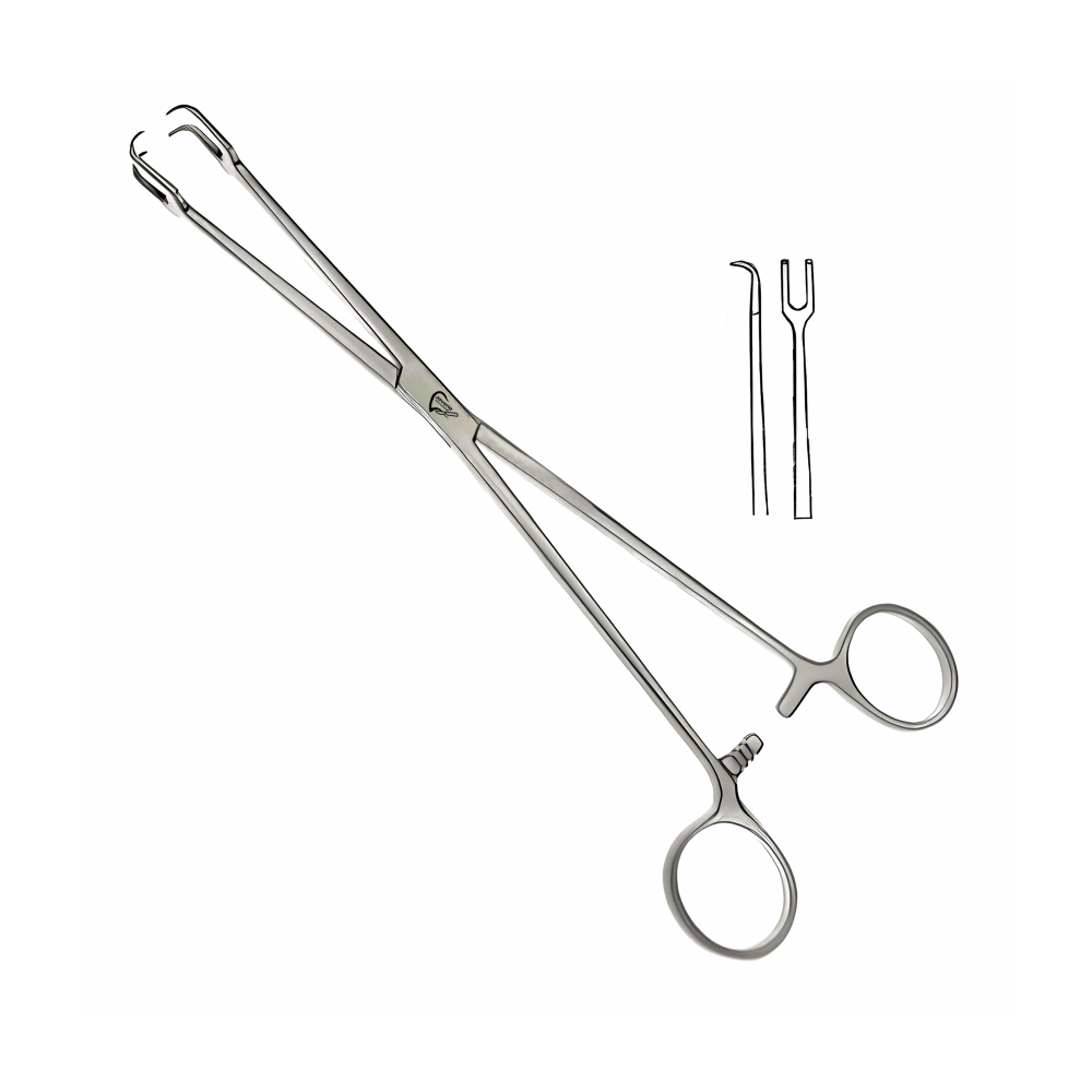 Schroeder Vulsellum Forceps 9" Angled Sideways