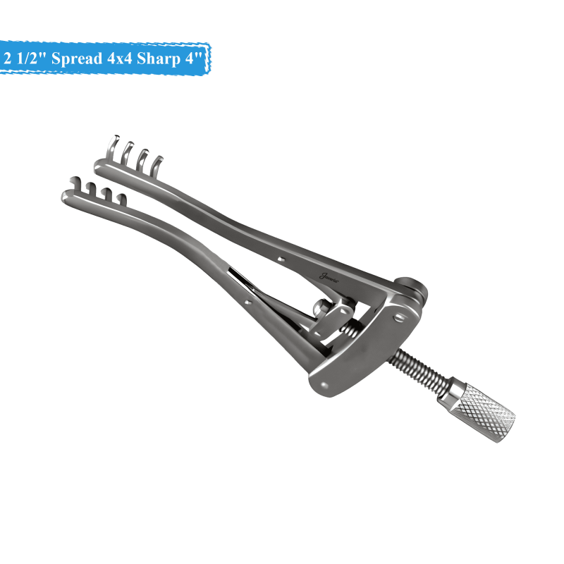 Allport Retractor 2 1/2" Spread 4x4 Sharp 4"