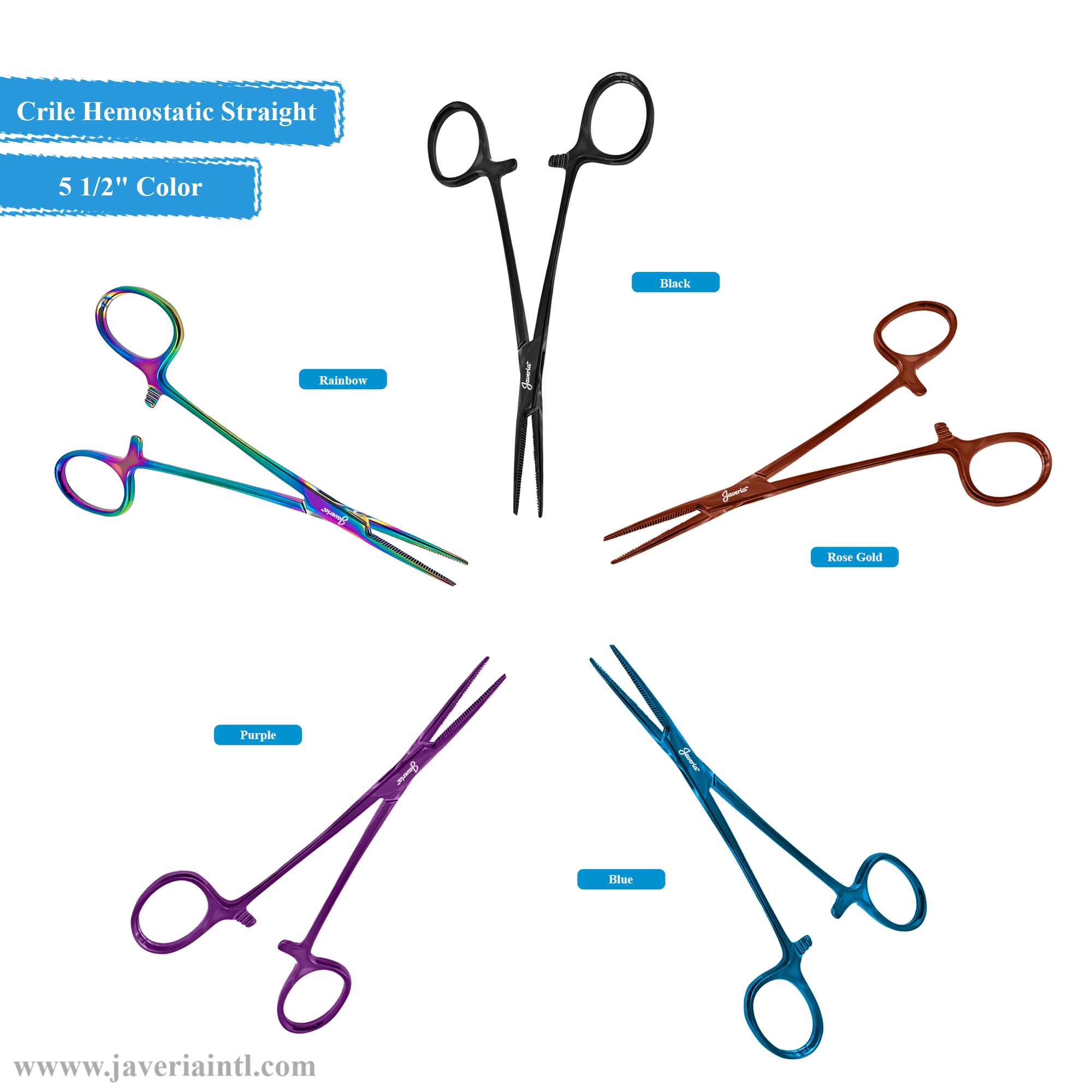Crile Hemostatic Forceps Straight 5 12 Color Coated
