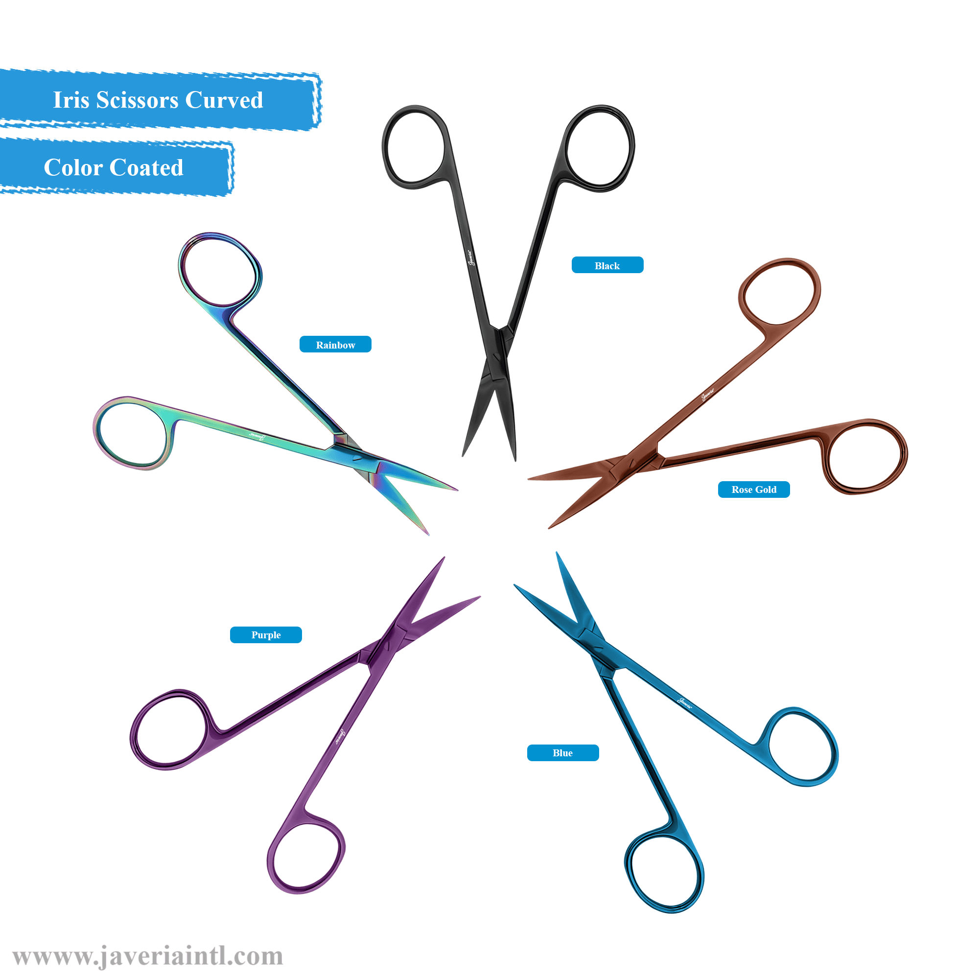 Iris Scissors 4 12 Curved Color Coated