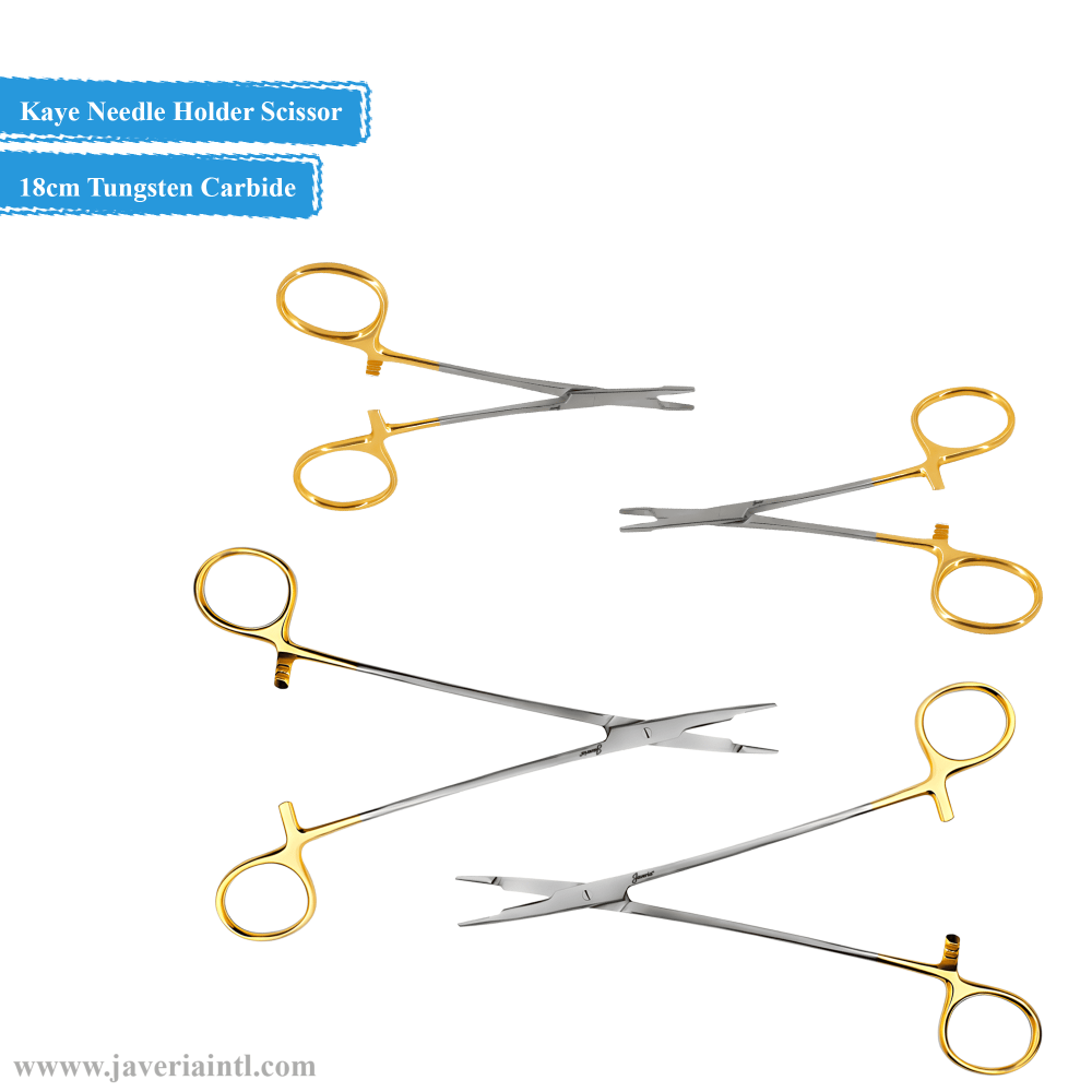 Kaye Needle Holder with Scissor 18cm Tungsten Carbide