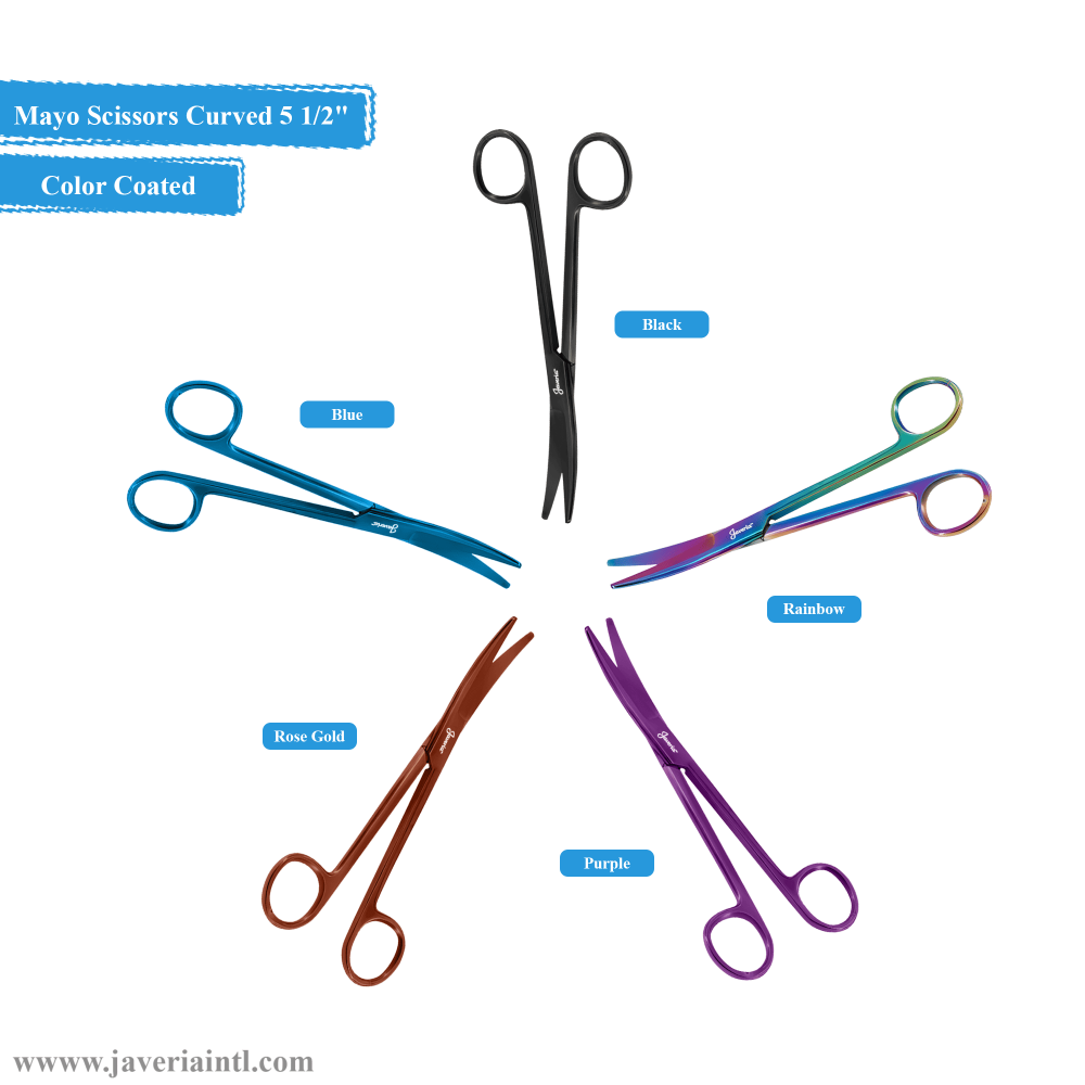 Mayo Scissors 5 1/2" Curved - Color Coated