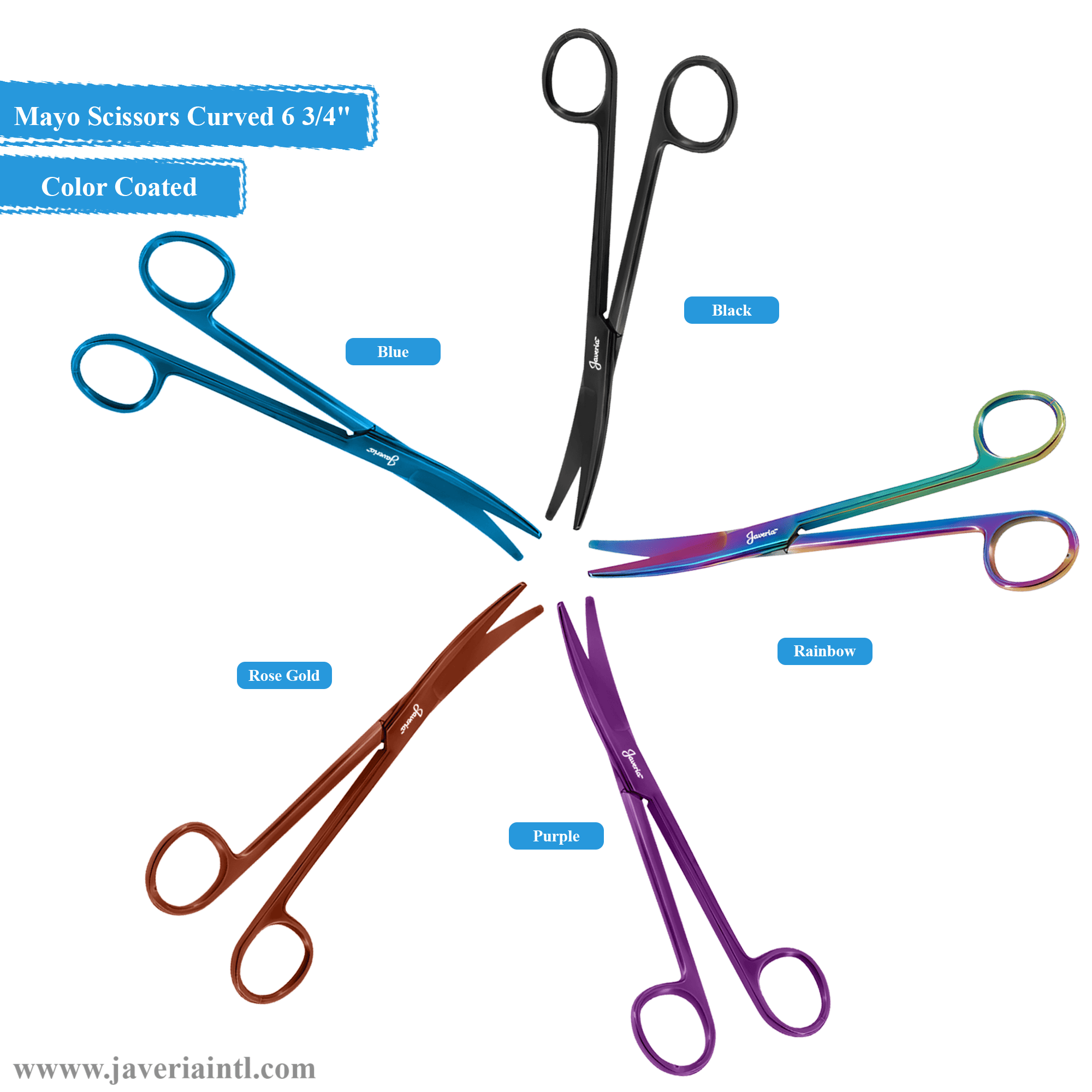 Mayo Dissecting Scissors Curved 6 34 Color Coated