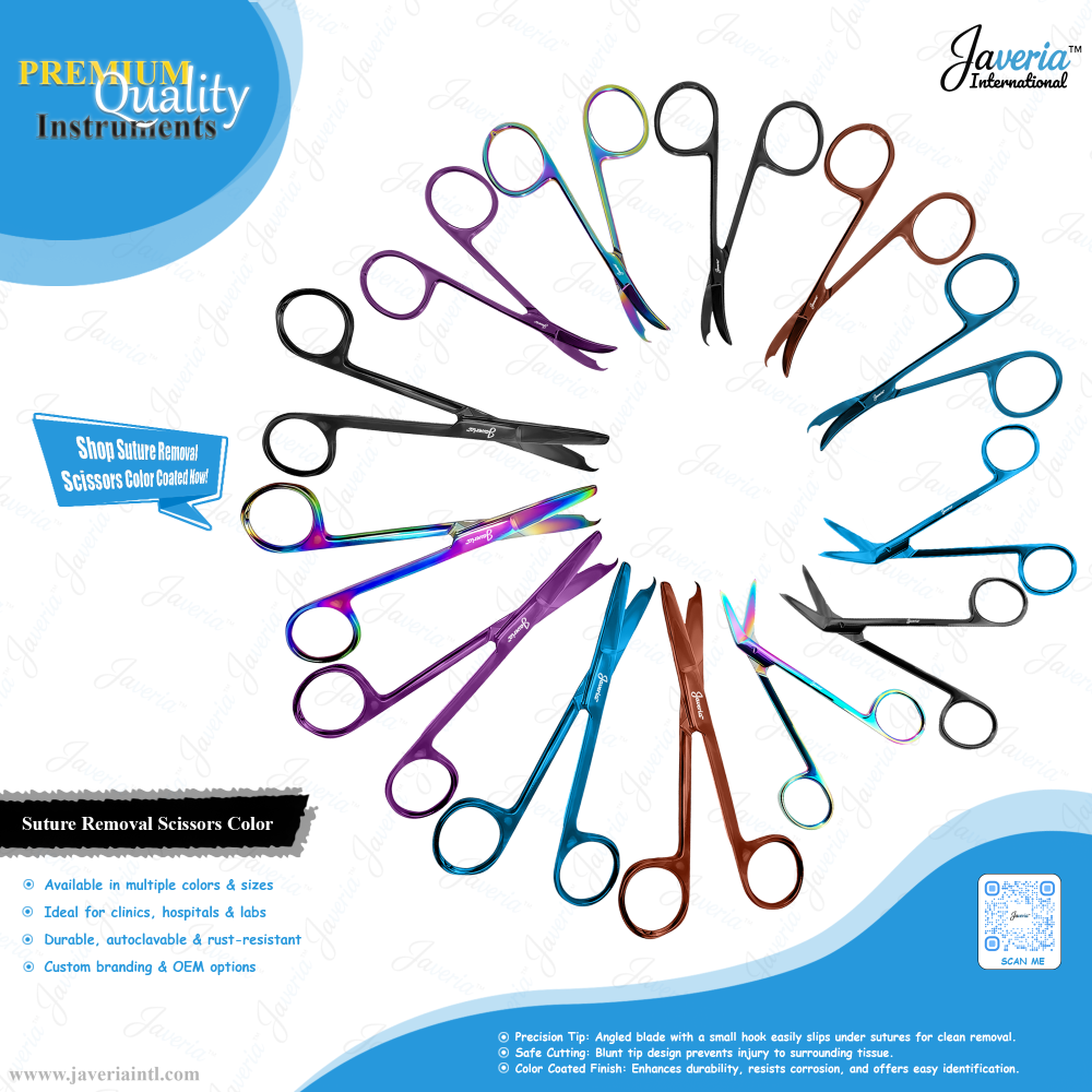 Suture Removal Scissors Color Coated