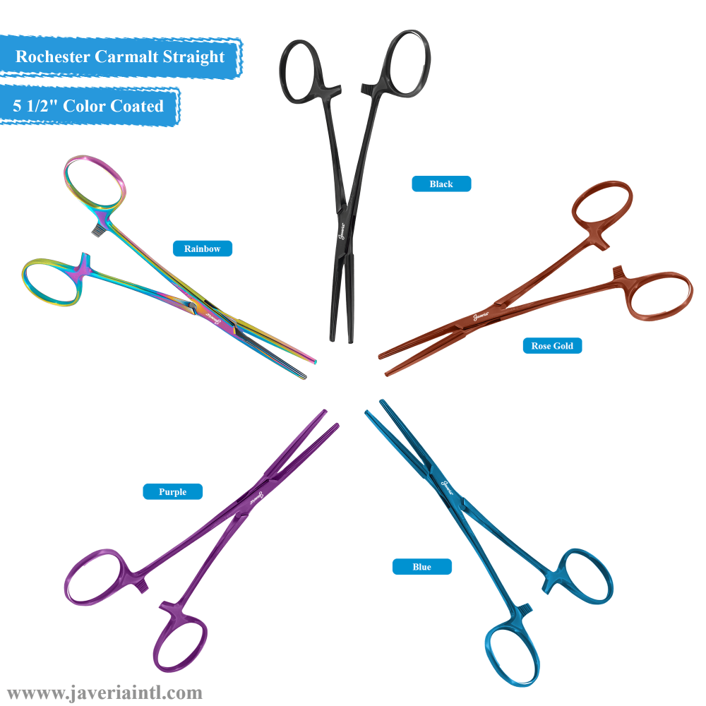Rochester Carmalt Forceps Straight 5 1/2" Color Coated