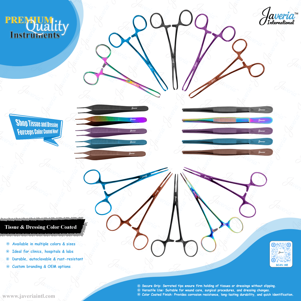 Tissue and Dressing Forceps Color Coated
