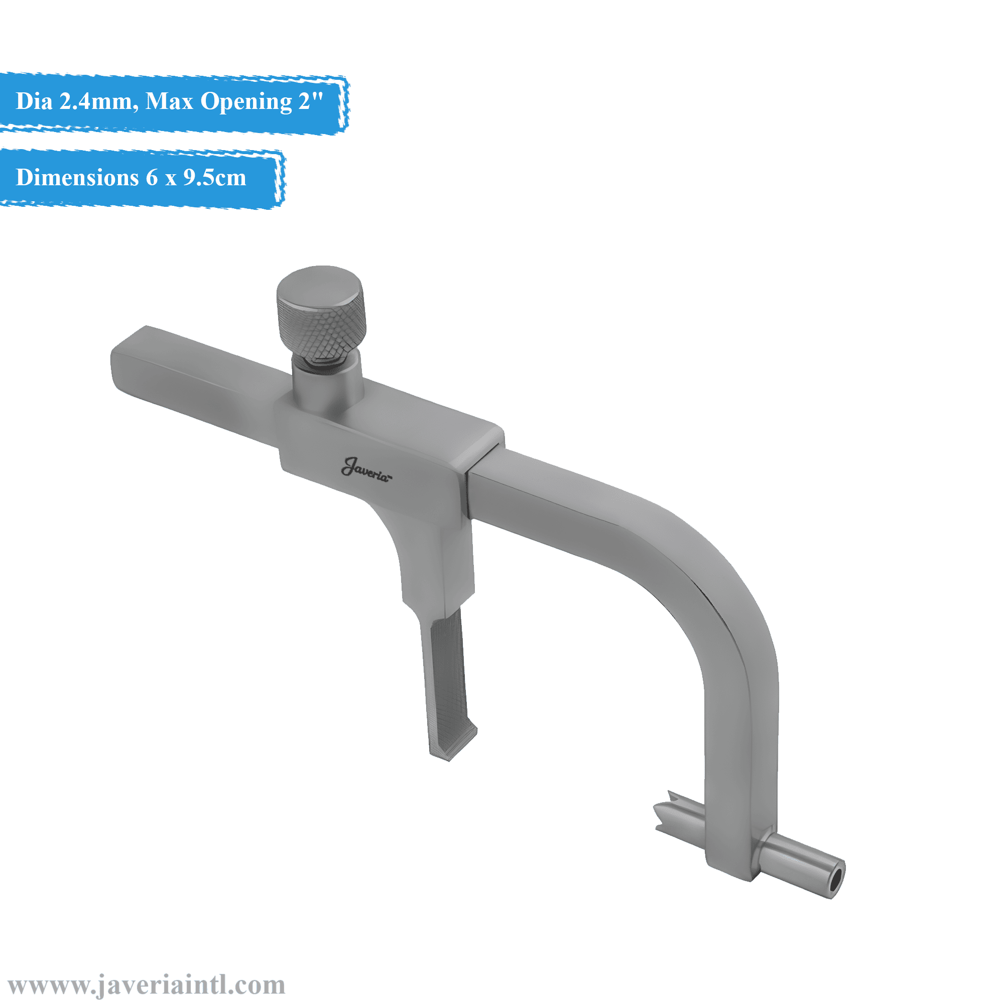 javira SE K-Wire Pin Insertion Guide Dimensions 6 x 9.5cm - Dia 2.4mm, Max Opening 2