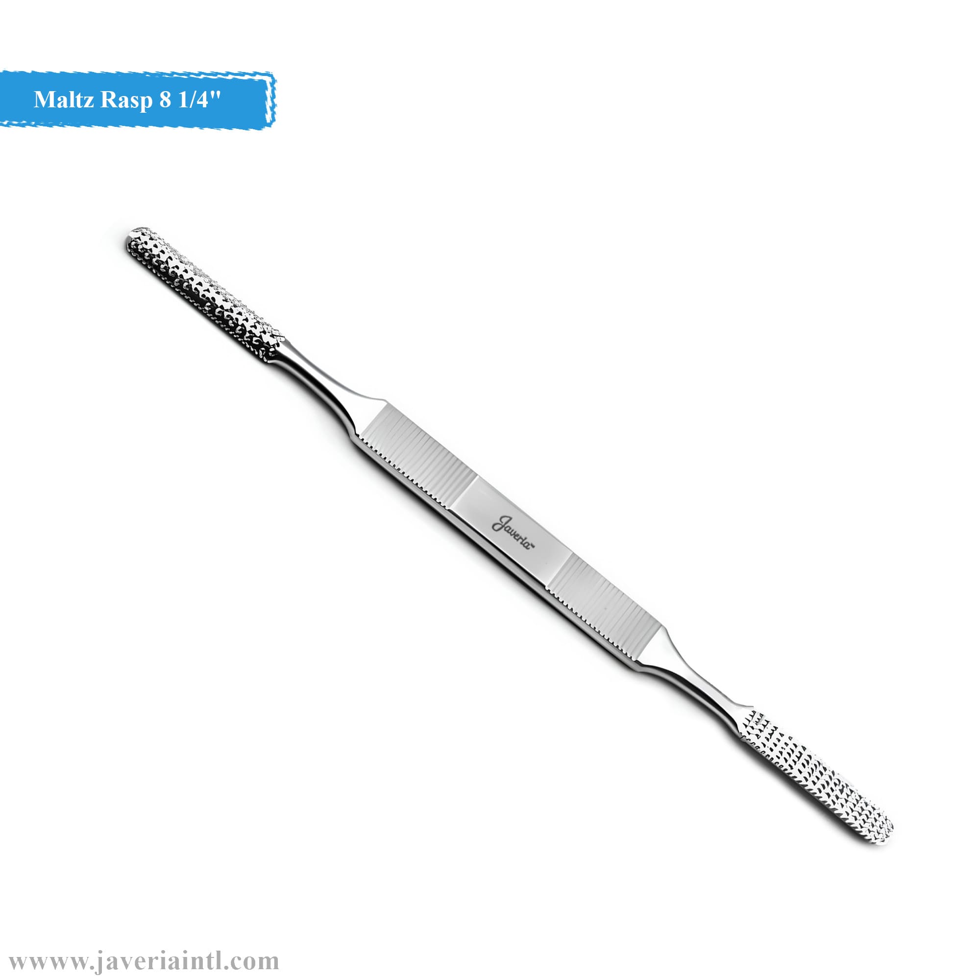 Maltz Rasp 8 1/4" Improved Double End Pattern Forward and Backward Cutting Maltz Rasp 8¼" Double Ended Forward & Backward Cutting German stainless steel orthopedic instrument by Javeria Intl