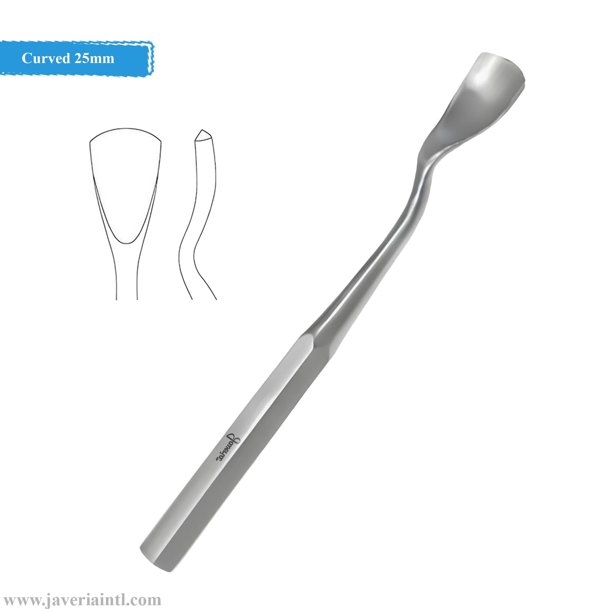 Swan Neck Gouge 9" Curved 25mm